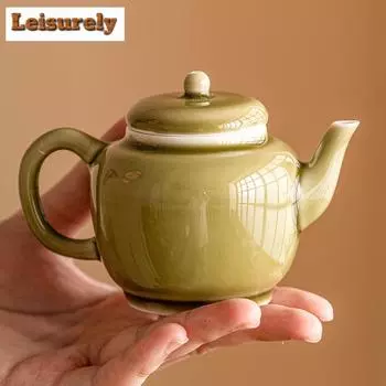 150 мл ретро-чайник Yaozhou Kiln Celadon, чайник Zentea Dust Green, бытовой чайник для заваривания чая, цветочный чай, аксессуары для чайной посуды, ремесло