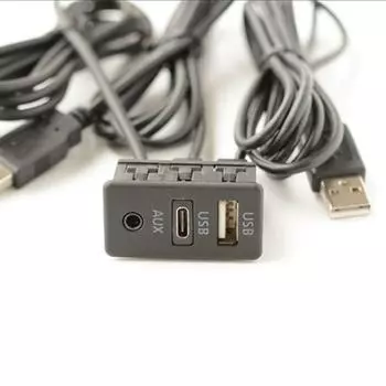 150CM Car Dash Flush Mount AUX TYPE C USB Port Panel USB Extension Cable Adapter
