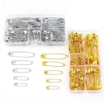 150Pcs Safety Pins Assorted Size Large Safety Pins and Small Safety Pins for Clothes SewingHigh Strength Steel Wire золотой