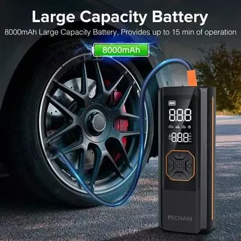 150PSI Car Air Pump Tire Inflator Air Compressor 12V 8000mAh Digital Cordless Car Tyre Inflator For Car Motocycle Bicycle Balls чёрный