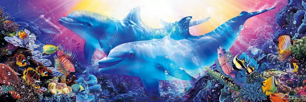 1518 Piece Glowing Jigsaw Puzzle Puzzle Master Wide Size Lassen Believe the Dream Small Piece (34x102cm)