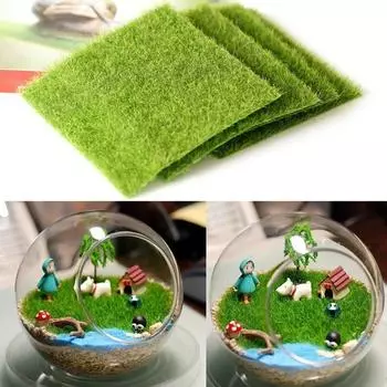 15 * 15 см / 30 * 30 см поддельный мох мини-сад орнамент DIY искусственный зеленый газон 30x30cm зелёный