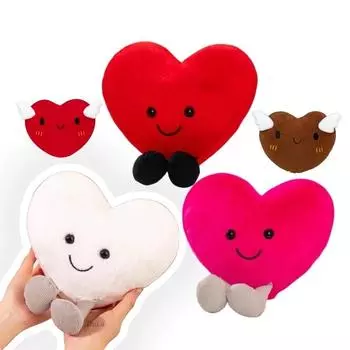 15-30 см Подушка в форме сердца Мягкие плюшевые игрушки Мягкие мультяшные куклы Домашний декор Удобный забавный подарок Подарок на день рождения about 15cm
