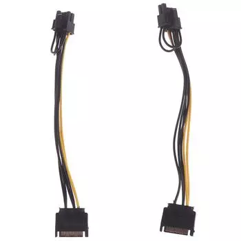 15-контактный Sata-кабель «папа» на 8-контактный(6 + 2) Кабель питания Pci-E 20 см для графической карты