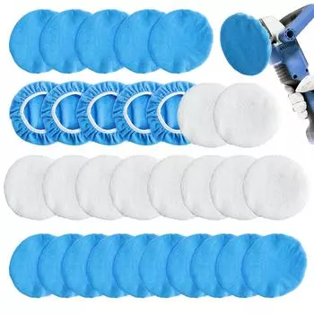 15 PCS Car Orbital Buffer Polisher Pad 9/10inch Bonnet Microfiber Max Baxer Bonnet Polishing Bonnet Buffing Pad Cover 7-8inch 15 Pcs