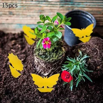 15 Pieces Sticky Bug Traps Portable Fruit Fly for Home Flower Pot Farm жёлтый