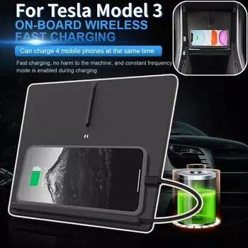 15 Вт быстрое зарядное беспроводное зарядное устройство для Tesla Model 3 автомобильное беспроводное зарядное устройство беспроводная зарядная панель для смартфона автомобильные аксессуары