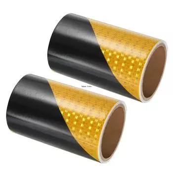 15cm*5m High Visibility Reflective Tapes Twill Yellow-Black Waterproof Self Adhesive Safety Warning Reflectors Stickers For Car