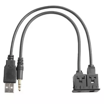15Cm Car Dash Flush Mount Aux Usb Port Panel Socket Usb Extension Cable Adapter