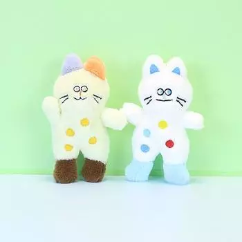 15 см плюшевая игрушка кошка мультяшный безмолвный кот кулон мягкая кукла брелок автомобильный брелок рюкзак сумка подвесной декор для девочки белый
