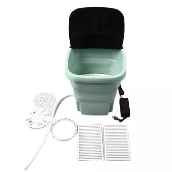 15L Large Capacity Portable Washing Machine Foldable Compact Mini Laundry Machine for Underwear зелёный