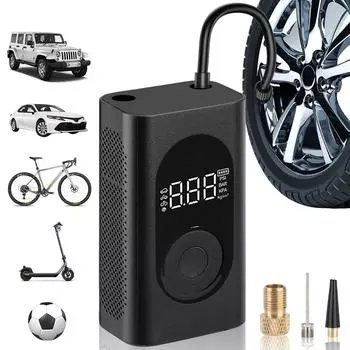 15л/мин, 4000 мАч, 10,3 бар, 150PSI, автошины, шарики для мотоциклов, велосипедов, электрический насос для накачки шин, портативный автомобильный воздушный компрессор, 60 Вт чёрный