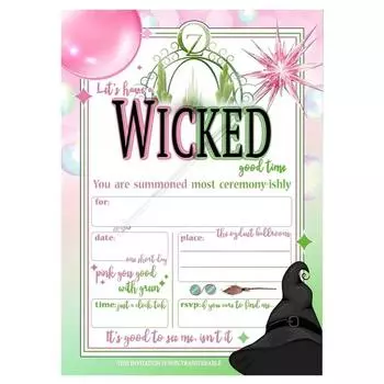 15pcs Let s Have a Wicked Good Time Party Invitation Cards with Envelopes Gift Card Birthday 15pcs