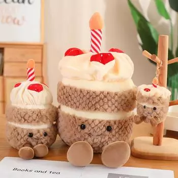 16/28/45 см Kawaii моделирование торта плюшевый свадебный торт игрушечные лошадки милое мороженое закуска украшение подарок на день рождения для ребенка 16cm