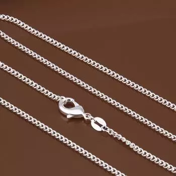 16-30 дюймов 2 мм боковая цепочка модная цепочка посеребренная с цепочкой с цепочкой простое ожерелье для женщин 30