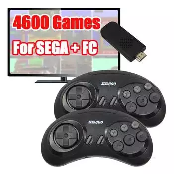 16-битная игровая консоль MD Genesis Retro для Sega Genesis со встроенным классическим игровым контроллером 4600, геймпадом, игровой приставкой с телевизором HD