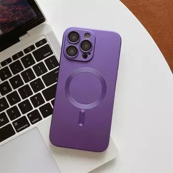 16 For Iphone Soft Shell Phone Case With Solid Color And Magnetic Daily Design