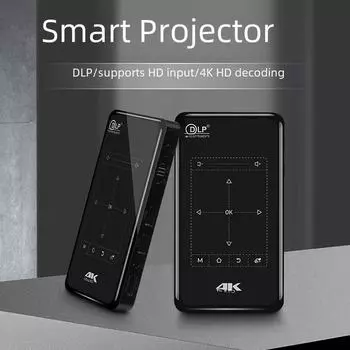 16 ГБ DLP 3D 4K Android Smart Micro проектор для домашних развлечений чёрный