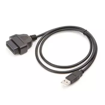16-контактный OBD2-USB-порт адаптерный кабель-разъем диагностический инструмент чёрный
