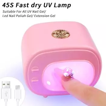 16 Вт USB Мини-телевизор для ногтей УФ-светодиодная лампа для ногтей Аксессуары и инструменты Розовая сушилка для лака для ногтей Портативная маникюрная продукция