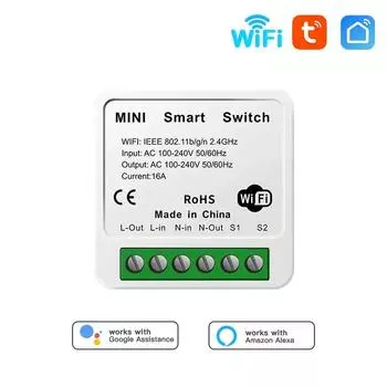 16A MINI Wifi Smart Switch Breaker 2WAY Control Timer Wireless Switches Smart Home Automation Work with Tuya Alexa Google Home Package 1