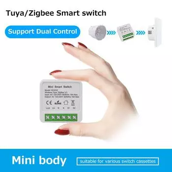 16A Tuya ZigBee Smart Switch WiFi Breaker 2-стороннее реле управления Модуль автоматизации Голосовое управление с Alexa Alice Google Home WiFi Switch 16A