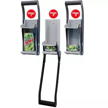 16oz Heavy Duty Wall Mounted Pull Can Crusher Recycler Bottles Recycling Tool Sale Goods серый