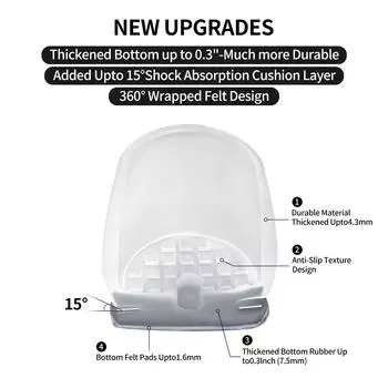 16PCS Grey Chair Leg Floor Protectors with Thick Wrap Felt Pads Silicone Furniture Foot Cover Table Feet Protect Floors