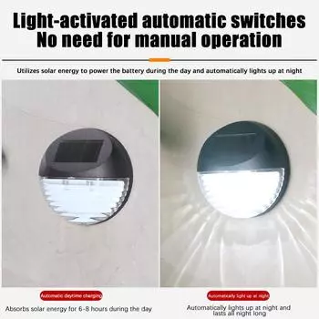 16Pcs LED Solar Fence Light Outdoor Waterproof Garden Solar Wall Lamp For Stairs Step Fence Yard Pathway Decoration Lighting Lam
