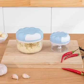 170/500ml Garlic Masher No Battery Required Sharp Blade Stir Ginger PP Material Hand Pull Garlic Press Kitchen Supplies S розовый