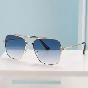 17340 Double Beam Metal Sunglasses Men, Platform Supply Glasses, Retro Street Sunglasses