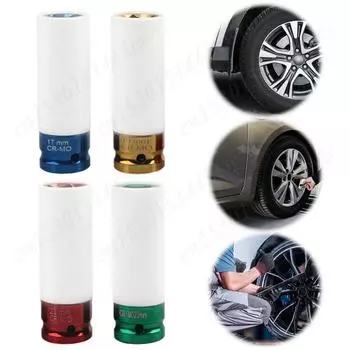 17/19/21/22mm Hex Sockets Pneumatic Wrench Tire Screw Sleeve 1/2 Inch Drive Wheel Protector Impact Sleeve Auto Car Removal Tool