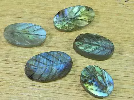 17-22MM AAA натуральный лабрадорит овальный лист кабошон драгоценный камень лот 5 шт RQ-2016