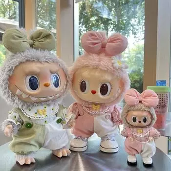 17/38 см кукла Лабубу одежда наряд аксессуары классическое платье в форме сердца рюкзак брюки комплект кукла Лабубу МОКОКО одежда подарок без куклы No Doll No Shoes