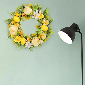17.7inch Front Door Wreath Flower Wall Decoration Decorative Realistic for Outside Farmhouse