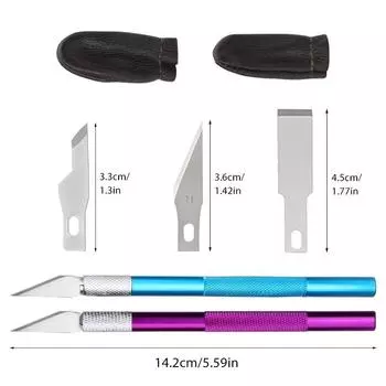 17 шт. лезвий для ножей Precision Craft Knife Set, для DIY Artwork, Cutting, Models, Scrapbook Leather Carving Tool Carving Knife фиолетовый