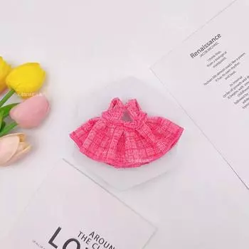 17 см Лабубу Куклы Одежда Милая Мини Плюшевая Кукольная Одежда Монстр Наряд Аксессуары Жемчужное Мини Розовое Платье Принцессы