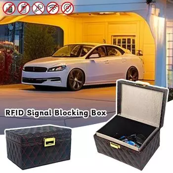 17x12x9.5 см Faraday Box, блокировщик сигналов автомобильного ключа, антирадиационная защита, сумка для хранения мобильного телефона RFID, чехол для ключа Faraday 17x12x9.5cm чёрный