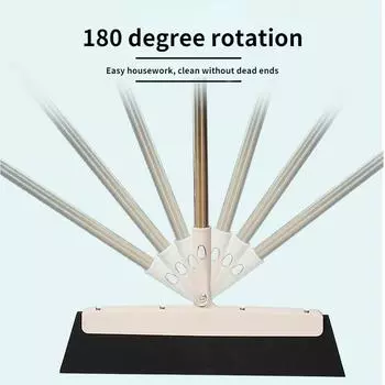 180° Magic Broom Floor Brush Scrub Brush with Adjustable Long Handle Scrubber With Stiff Bristles for Tile Cleaning светло-синий