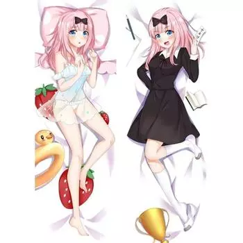 180 см Японское аниме Кагуя-сама: Love Is War Fujiwara Chika Dakimakura Otaku мужской чехол для подушки Fullbody пледы наволочка подарок 34x100cm Peach Skin
