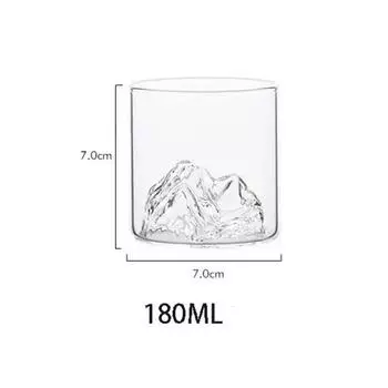180ml Japanese Whiskey Glass - Heat-Resistant Borosilicate, Elegant Mountain View Tumbler for Scotch, Wine & Tea Home Barware 180ml