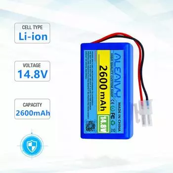1865014. 4 В 2600 мАч 3200 мАч 3500 мАч литиевая батарея для Ilife A4 A4s V7 A6 V7s Plus робот-пылесос Ilife 4s1p полная емкость 2600mAh