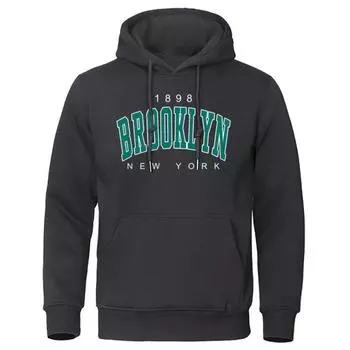 1898 Brooklyn New York Мужская толстовка с принтом, креативная одежда с круглым вырезом, модная толстовка большого размера, модная мужская толстовка с круглым вырезом XXL