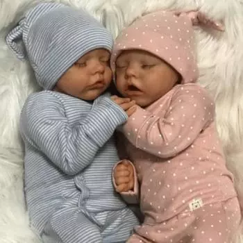 18 46 см куклы Reborn Babies полностью силиконовые виниловые милые близнецы A Twin B новорожденные куклы реалистичные белые реборны для купания малышей кукла детская игрушка Full silicone boy серый
