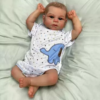 18 дюймов Элайджа художник роспись Reborn Bebe кукла реалистичная ручная работа с открытыми глазами Beb Reborn Baby мягкая виниловая картина для волос подарки Artist Painted