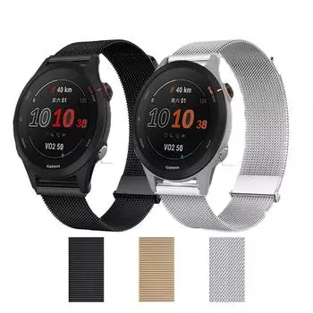 18 мм ремешок для Garmin Forerunner 255S Band Hiking с двойной магнитной застежкой из нержавеющей стали для Garmin Vivomove 3s/move3S Watchband Forerunner 255S чёрный