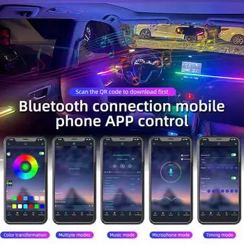 18 в 1 Симфония однозонная автомобильная подсветка для салона автомобиля акриловая направляющая светодиодная лента декоративная атмосферная лампа с управлением через приложение