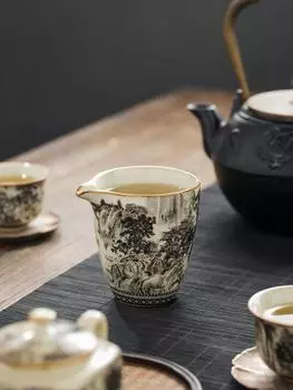 190 мл Ru Kiln Landscape Fair Cup Керамическая открывающаяся желтая кунг-фу винтажная чайная чашка Sea Chinese Teaware Tea Ceremony 200ml