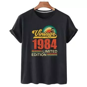 1964 1974 1984 Fashion House Party Unisex и Unisex s Birthday Anniversary T-shirt Хлопковая футболка с коротким рукавом Винтажная футболка M
