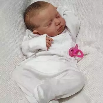 19-дюймовые готовые куклы Reborn Baby Sleeping LouLou уже окрашены целиком из силиконового винила или тканевого тела. Дополнительная кукла-эмуляция с волосами ручной работы. Детская игрушка. cloth body